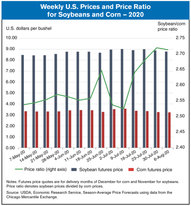 weekly us corn and soybean prices